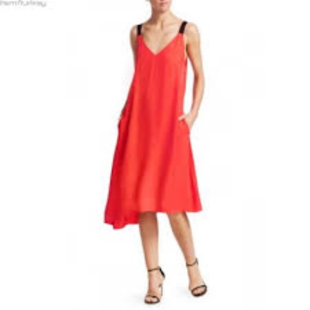 RAG & BONE Zoe Asymmetric Shift Dress In Red, XS